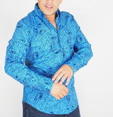 Mens The Original Ben Sherman MA1270M Paisley Alaskan Blue The Beatles Shirt